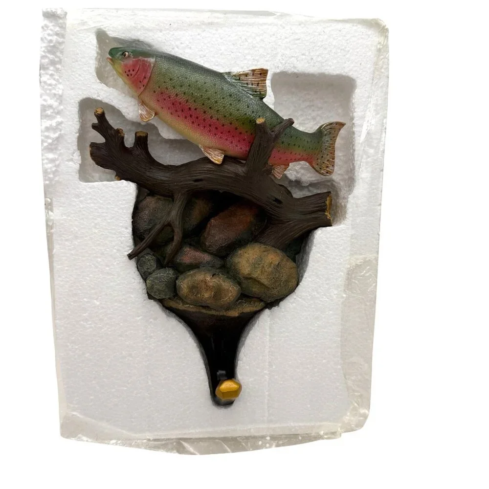 Wild Wings Rainbow Trout Wall Hook Mark Susinno w/ Box Rustic Lodge Decor Angler